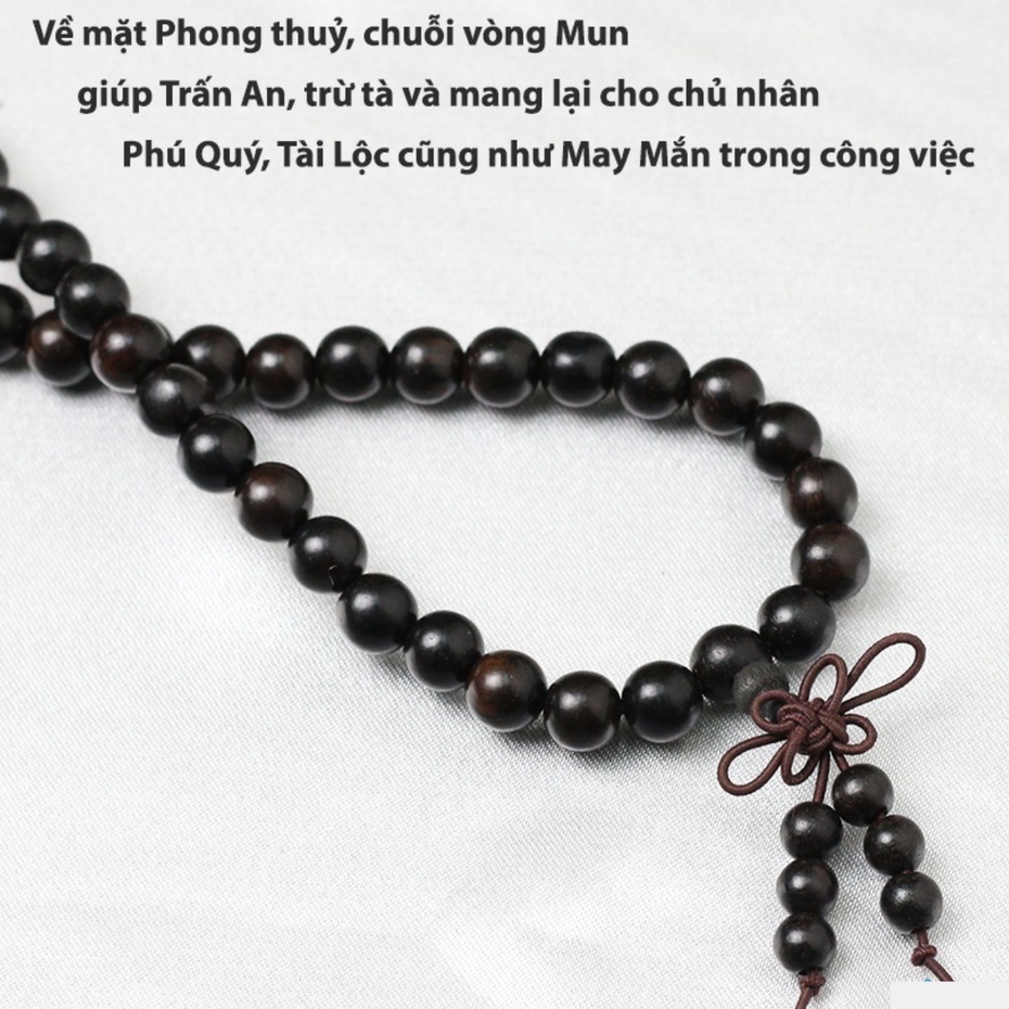 Chuỗi hạt gỗ Mun phong thủy - Vòng tay chuỗi gỗ Phật Giáo - Trong Nhà