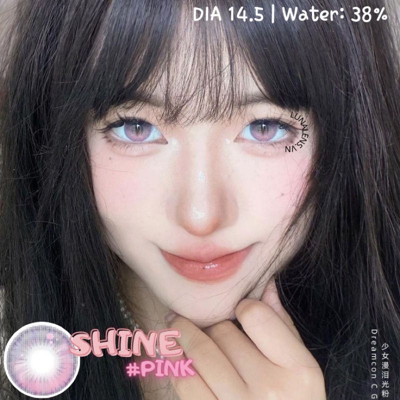 MỘT ĐÔI KÍNH ÁP TRÒNG MÀU HỒNG SHINE PINK LENS CÓ ĐỘ CẬN SIÊU ÊM SIÊU MỀM NỘI ĐỊA TRUNG QUỐC