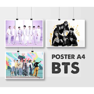 Poster BTS ảnh full HD cực nét ép nhựa cứng A4