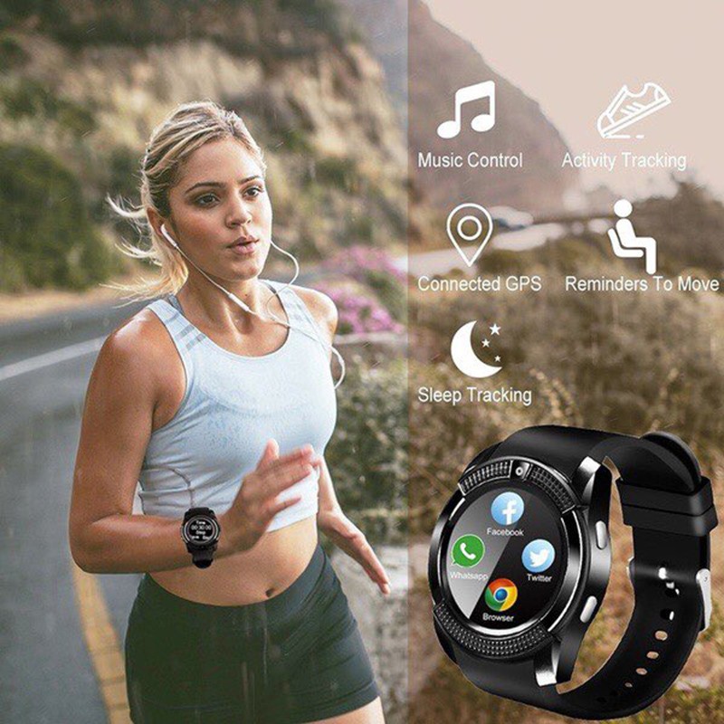 【SIÊU HOT】 With Camera Bluetooth Smart Watch Touch Screen Waterproof Sports Fitness Intelligent Wrist Watchs Support SIM Card đồng hồ thông minh