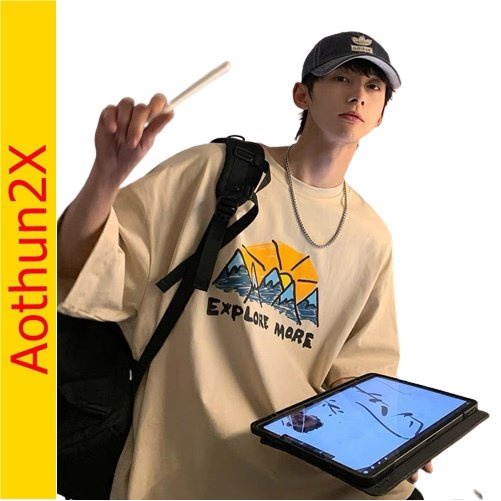 Áo thun nam nữ unisex form rộng tay lỡ AT 521