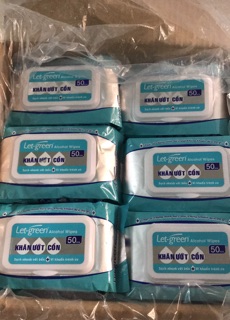 KHĂN ƯỚT CỒN LET-GREEN 50pcs