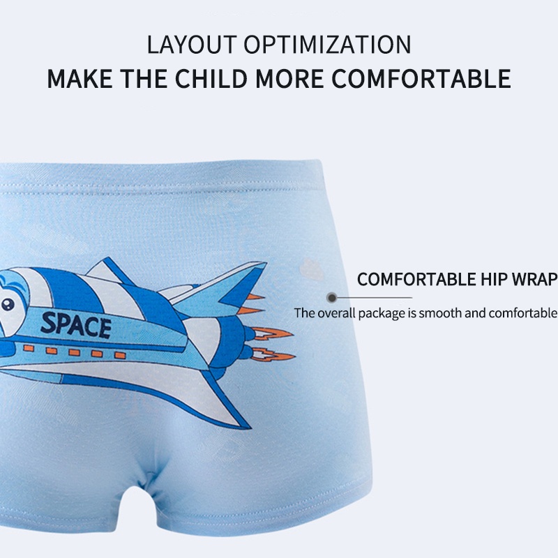 Quần Lót Boxer Vải Cotton Phối Lưới Thiết Kế Thoải Mái Cho Bé Trai