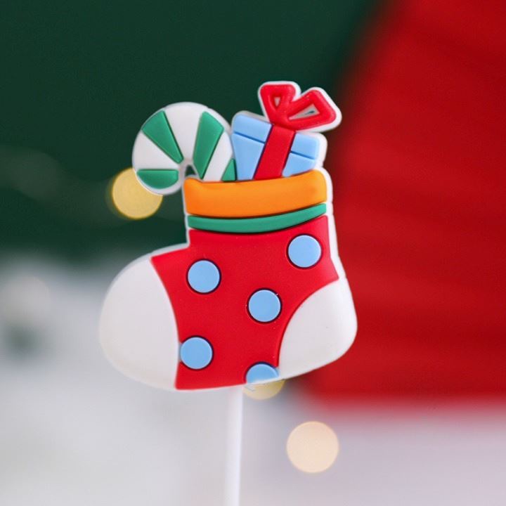 QUE CẮM GIÁNG SINH TRANG TRÍ BÁNH KEM , CUPCAKE