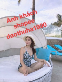 (Có sẵn) Bikini/ đồ bơi liền thân nơ eo vintage