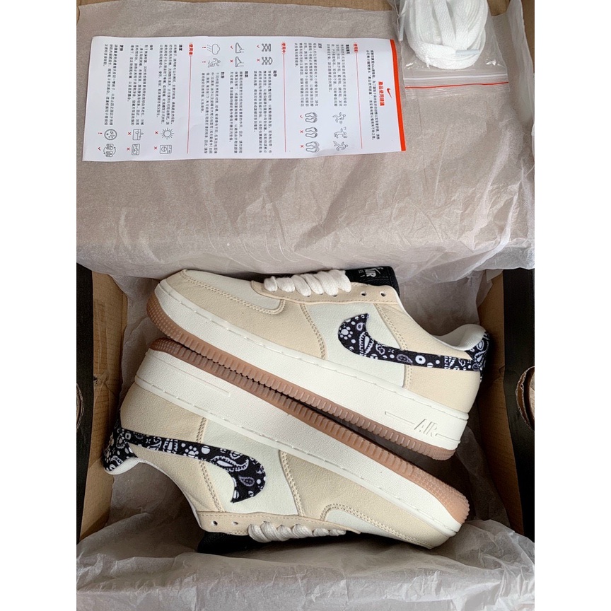 Giày air paisley swoosh , af1 nâu móc loang đủ size 36-43
