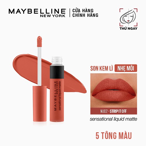 Son Kem Lì Nhẹ Môi Phiên Bản Tông Đất Maybelline New York Sensational Liquid Matte The Nudes Lipstick 7ml