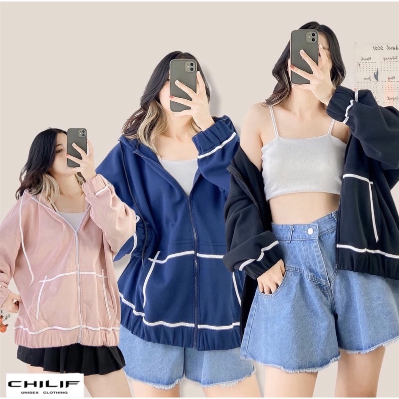 [RẺ VÔ ĐỊCH] Áo Khoác dây kéo viền trắng/ Hoodie Zip WEST {màu Đen/ Xanh/ Hồng} Form rộng Unisex Nam/Nữ cực đẹp chất xịn