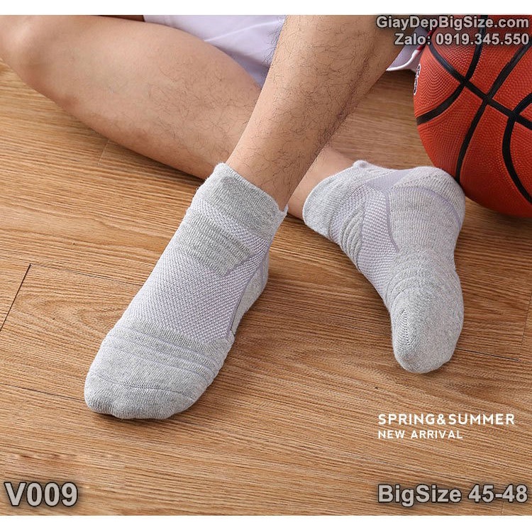Combo 3 đôi vớ tất thể thao (có đệm dày êm) big size cỡ lớn 45-48 cho nam cao to chân ú bè