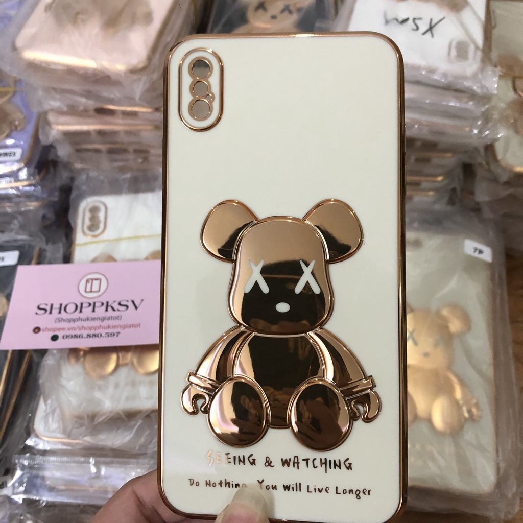 Ốp Điện Thoại Hình Gấu 3D Kín Màu Cho ip 14 Pro Max .  Iphone 13 Promax 12 Promax 11 X Xr Xsmax 8 7Plus.đủ mã.