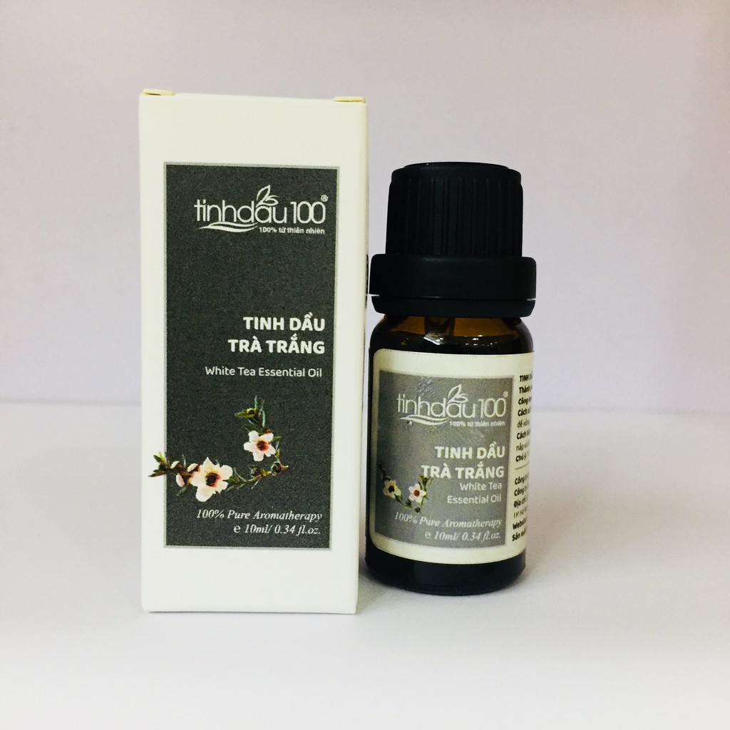Tinh dầu trà trắng nguyên chất White Tea Essential Oil xông thơm phòng, xe ô tô, ngủ ngon lọ 10ml Tinh Dầu 100 Official