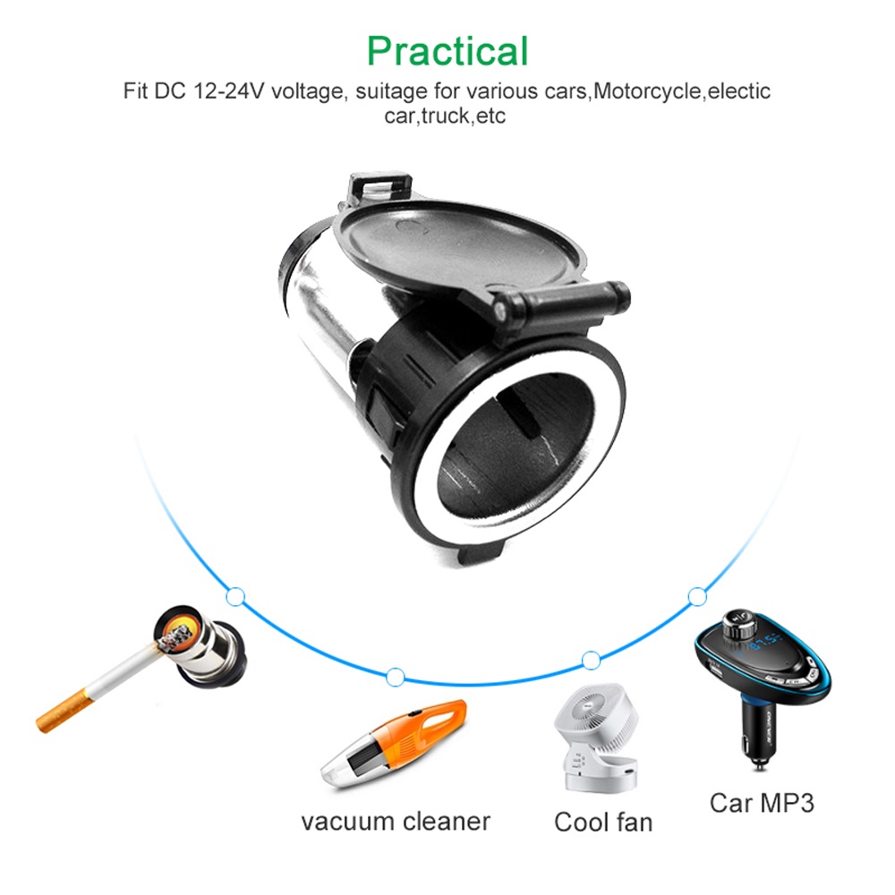 Tẩu sạc điện PECHAM chống thấm nước 120W 12V dành cho xe máy xe hơi tàu thuyền