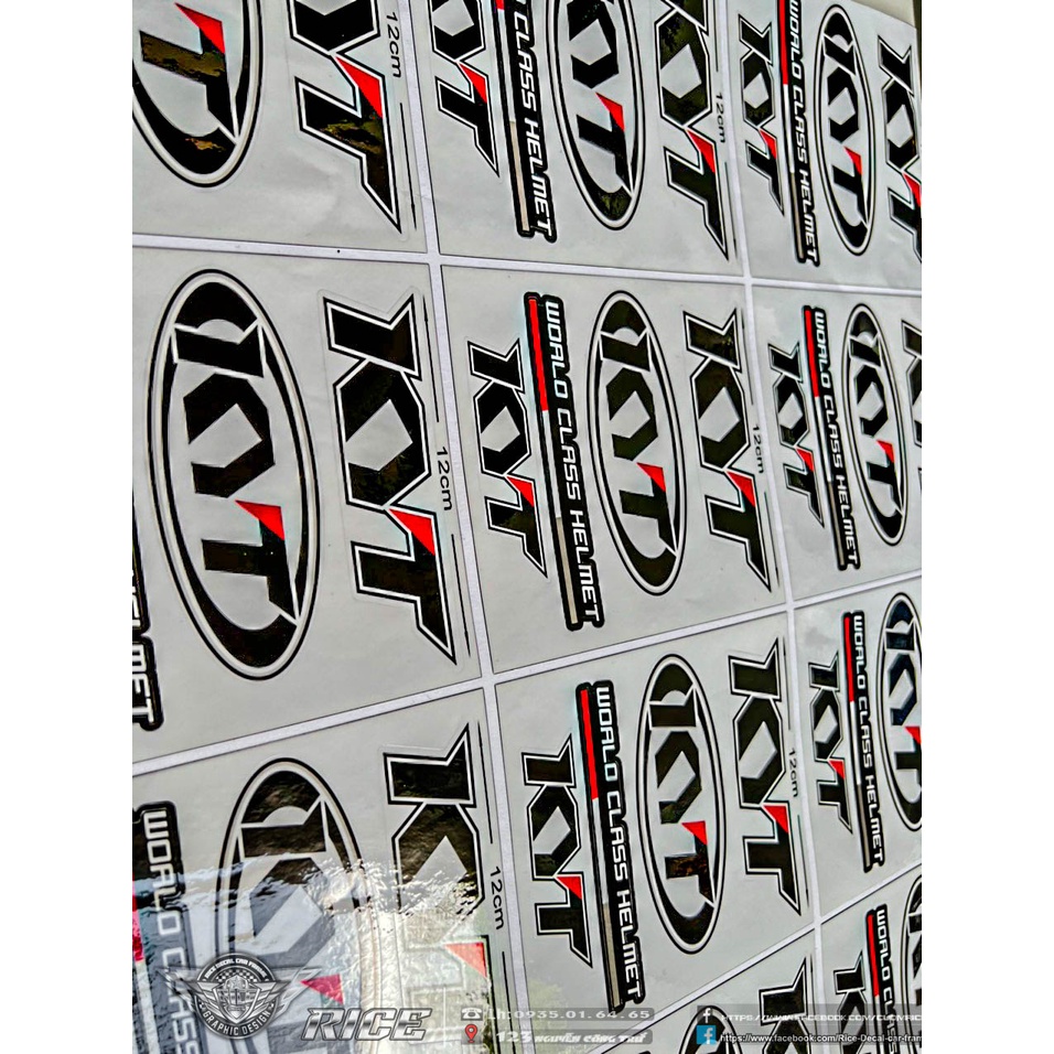 Tem Logo KYT 3 mẫu Chuẩn