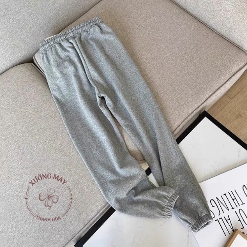 Quần boom gân cạp chun, quần dài gấu bo da cá bigsize S - 2XL 3 màu đen, ghi trắng - QD008