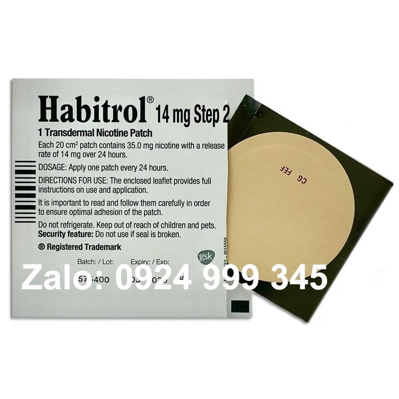 Miếng dán cai thuốc Habitrol Step 2 14mg hộp 28 miếng