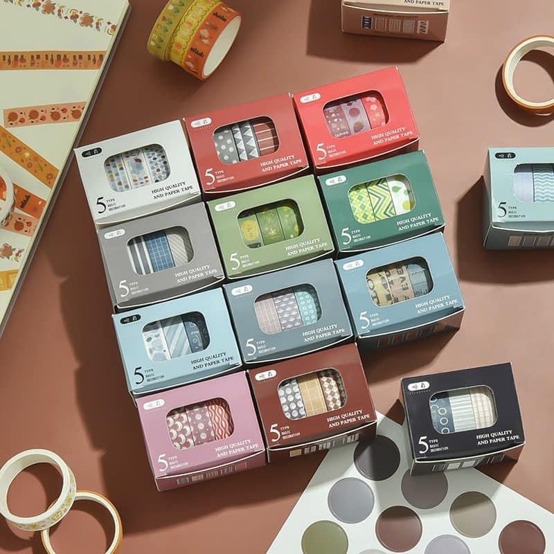Set 5 cuộn washi tape