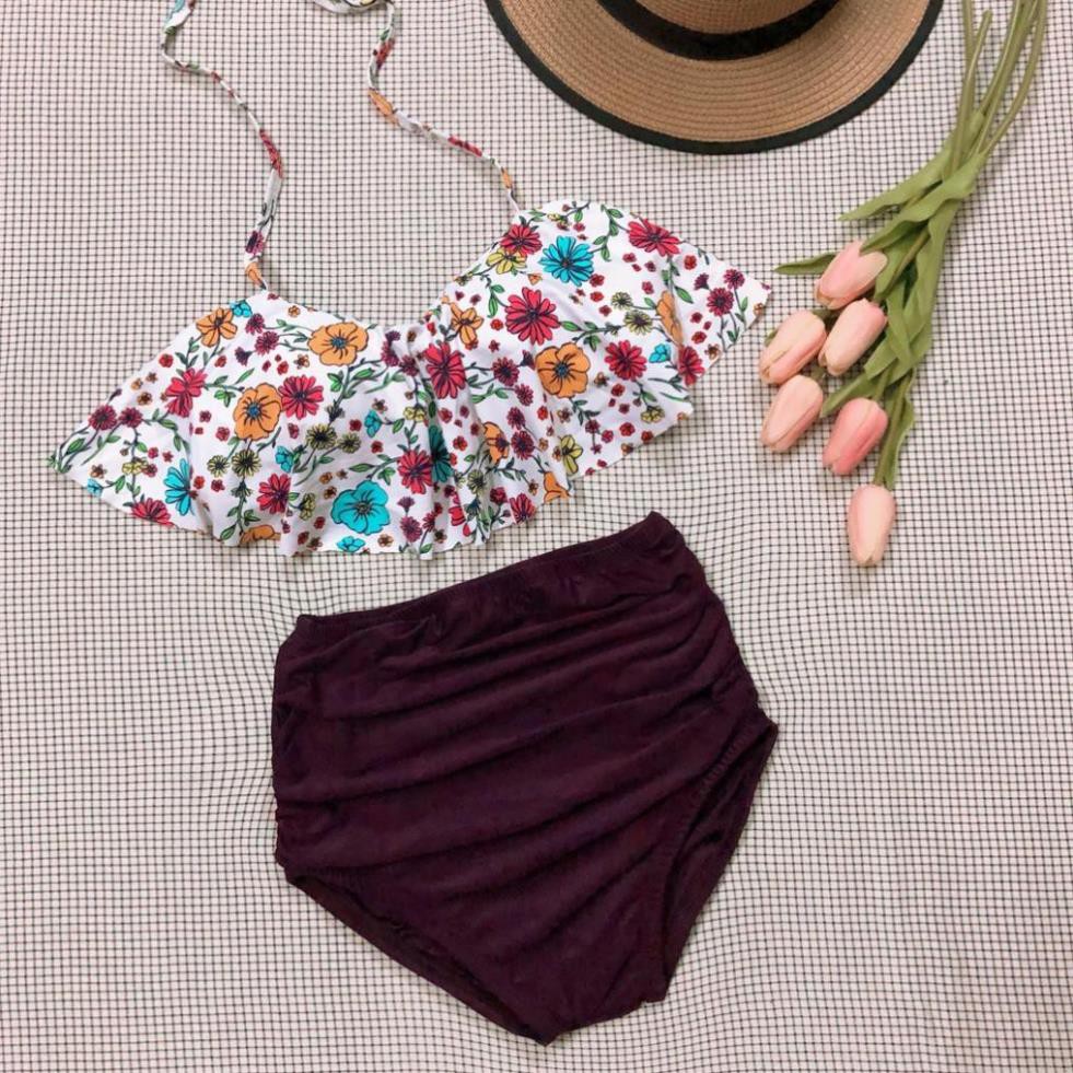 Bán tách lẻ áo/quần đồ bơi áo bèo kín đáo nhiều màu bikini hè - ảnh thật shop chụp