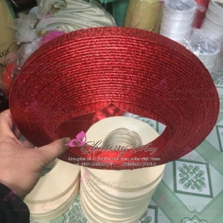 Khăn xếp nhũ đỏ 30 vòng, khăn đóng kim tuyến