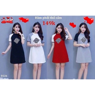 ĐẦM SUÔNG HỌA TIẾT THỔ CẨM TAY CON