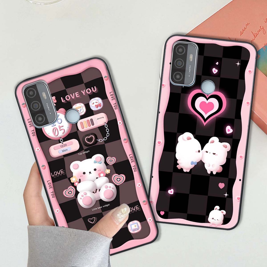 Ốp lưng Oppo A53 / A32 in hình gấu cute,bò sữa 3D cute dễ thương bảo vệ điện thoại.