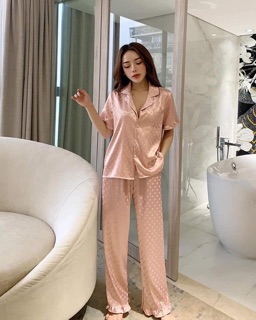 Bộ lụa cộc tay quần dài