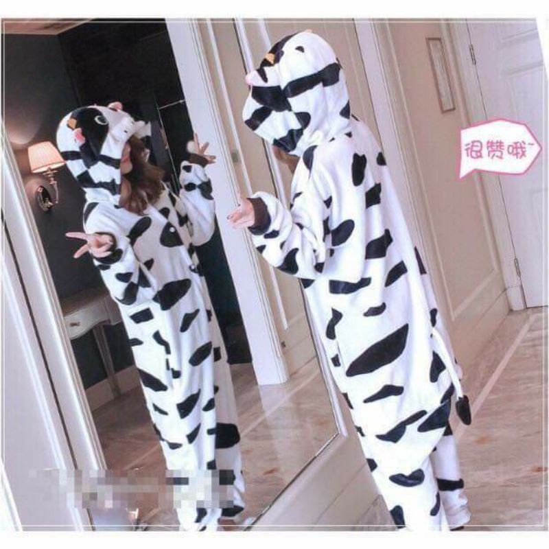 Bộ đồ thú hình bò sữa, bộ đồ ngủ cosplay bò sữa
