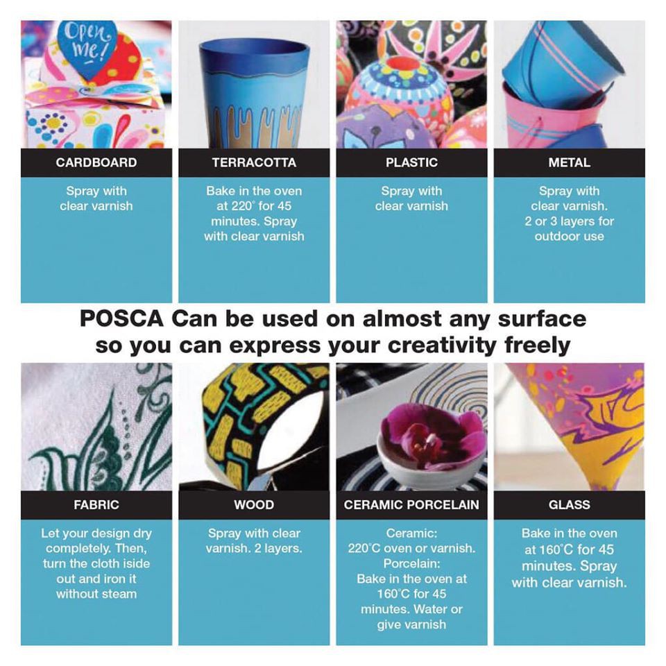Bút vẽ trên nhiều chất liệu Uni Posca Paint Marker PC-5M ( bút lẻ, link 1)