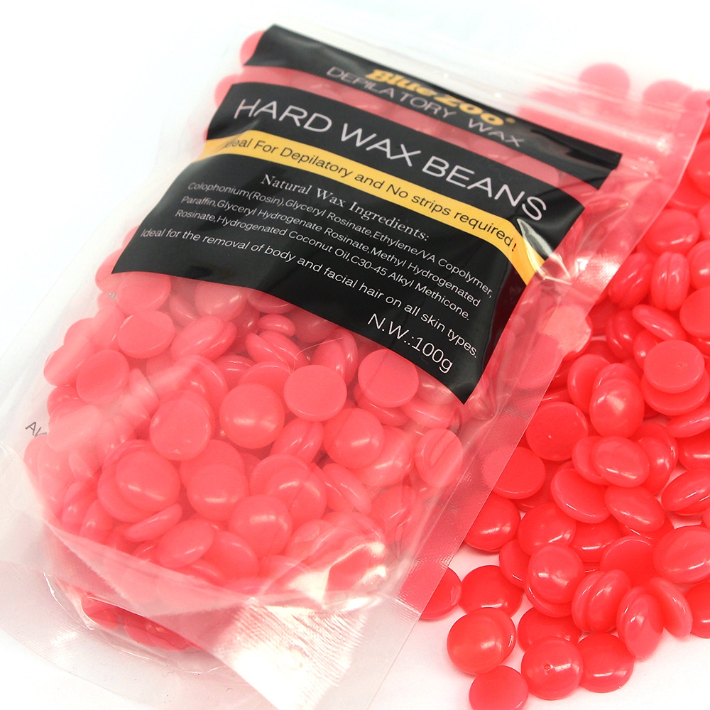 Sáp wax lông nóng hạt đậu to cao cấp Bule Zoo siêu bám lông 100g tặng kèm que gỗ