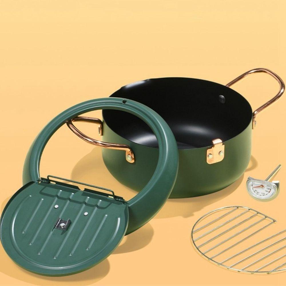 NICKOLAS Nồi Chống Dính Bằng Thép Carbon Có Nắp Điều Khiển Nhiệt Độ Tiện Dụng Cho Nhà Bếp