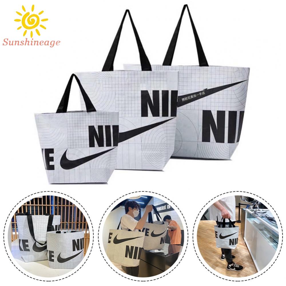 SUNAGE- ~Nike Print Large Shopper Bag One Shoulder Tote Backpack large capacity【SUNAGE-HOT Fashion】