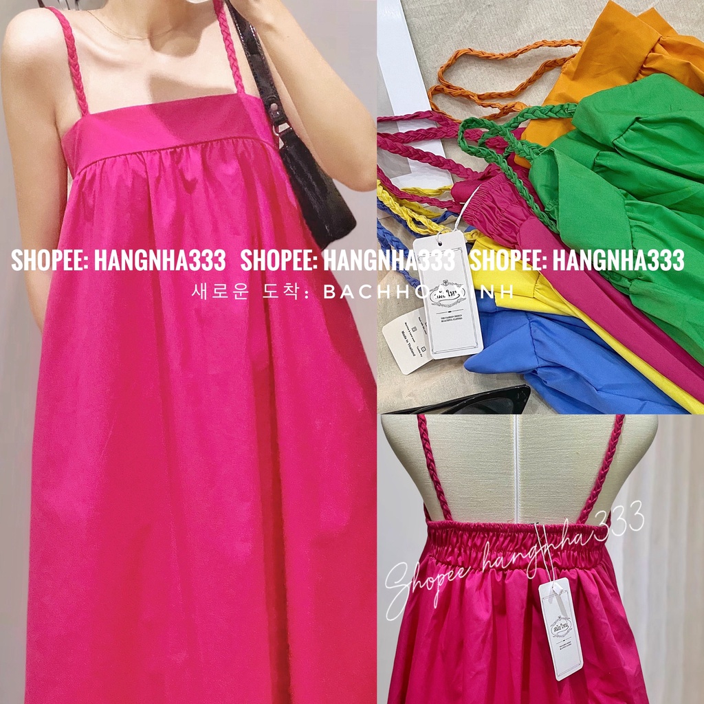 New Arrival || Váy Babydoll Dáng Xòe Thô Hai Dây Tết Form Dài Vạt Bầu Cực Xinh Nhiều Màu Basic Trendy