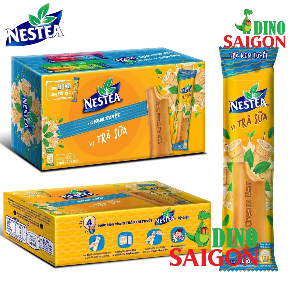 [Tặng 1 túi giữ nhiệt] Combo 2 hộp trà kem tuyết Nestea vị trà sữa + 1 hộp trà kem tuyết Nestea vị trà chanh