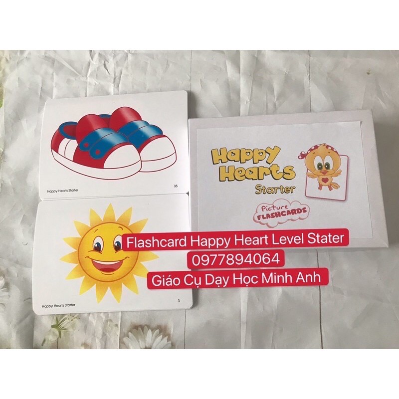 Flashcards  Happy Heart Stater -1-2 đủ bộ ☘️Thẻ dạy Tiếng Anh cho trẻ từ 3-6 tuổi