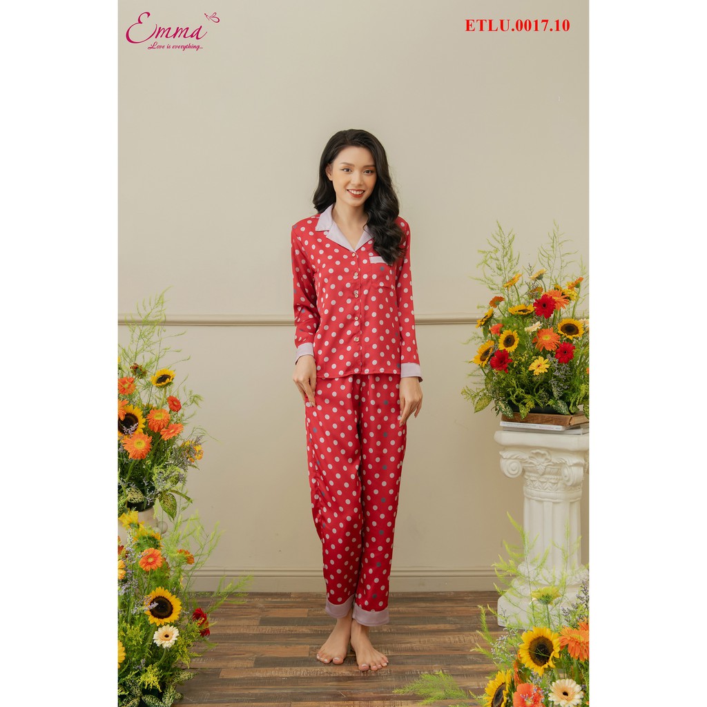 Bộ Đồ Mặc Nhà Bằng Lụa Thời Trang Emma ETLU.0017.10