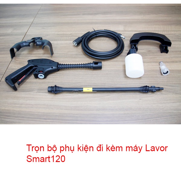 Máy xịt rửa xe mini phun áp lực nước cao áp Lavor SMART120 new model, 1700W,  bảo hành 1 năm