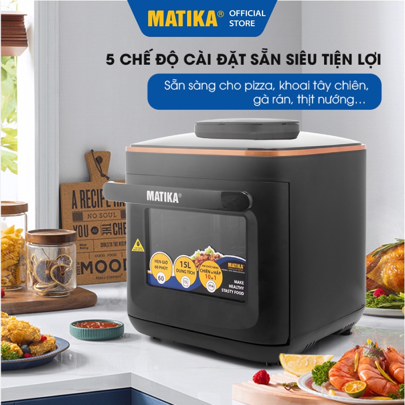 [Mã BMBAU300 giảm 10% đơn 499K] Nồi Chiên Hơi Nước MATIKA 15l MTK9315