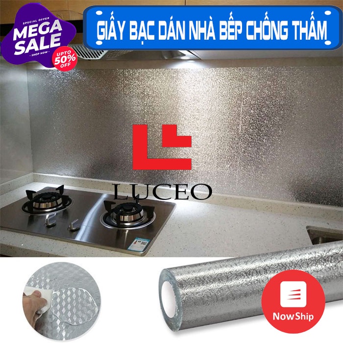 giấy bạc dán bếp chống bẩn,chống thấm đa năng dễ lau chùi kích thước 2mx60cm