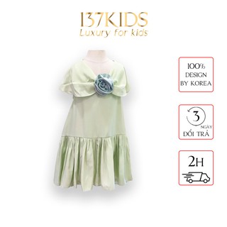 Váy đầm thiết kế cho bé gái đính hoa ngực dáng xòe xinh xắn 137Kid Sunshine