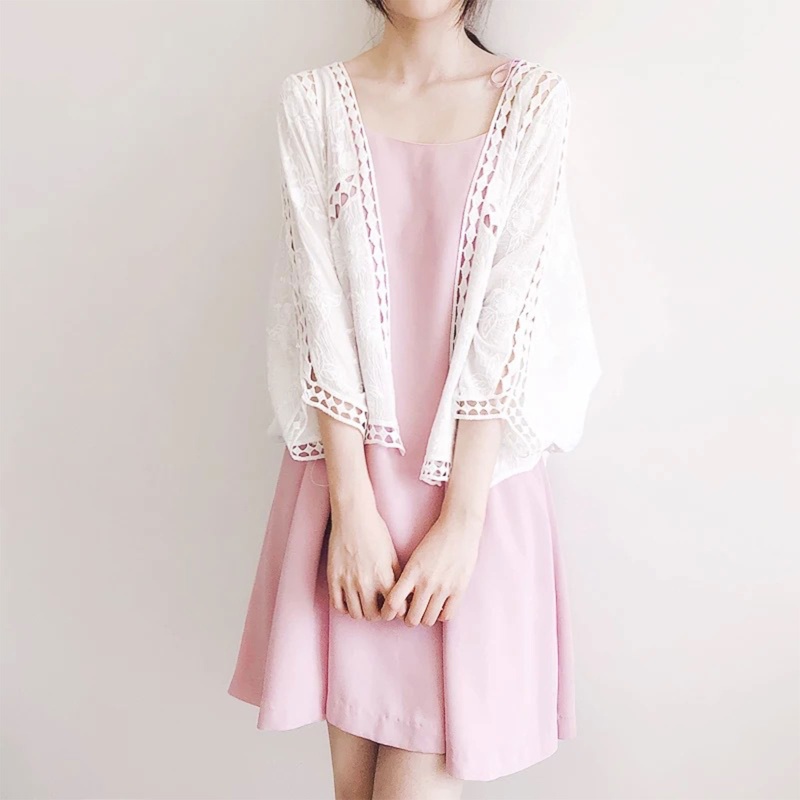 Áo Khoác Cardigan Mỏng Phối Ren Chống Nắng Thời Trang Mùa Hè Cho Nữ