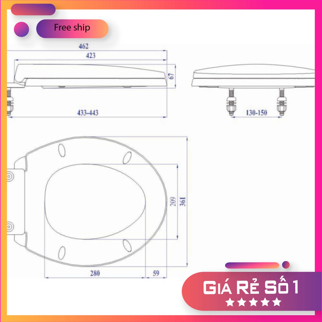 @ HOT FREESHIP Nắp bồn cầu nhựa trắng HA02, dài 42cm GIÁ TỐT CHỈ CÓ Ở TIỆN ÍCH SHOP .!!