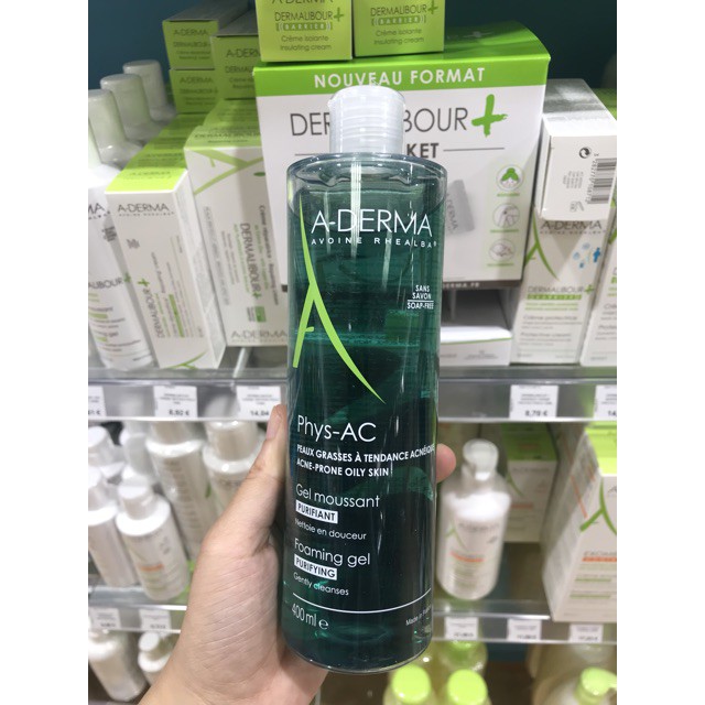 ( AUTH- PHÁP) Sữa Rửa Mặt A-Derma Gel Moussant Purifiant Phys-Ac