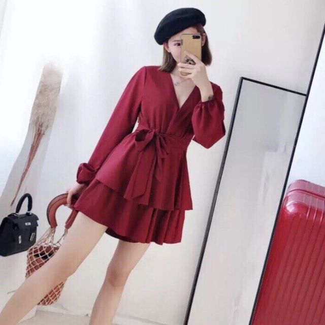 Váy xòe tầng Hàng 2 lớp có quần trong HÌNH THẬT Ở SAU