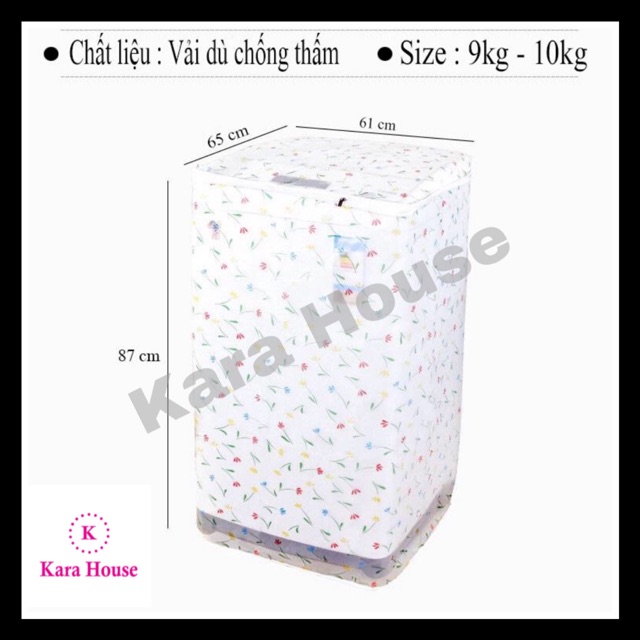 Áo trùm máy giặt cửa trên 9-10kg Kara House