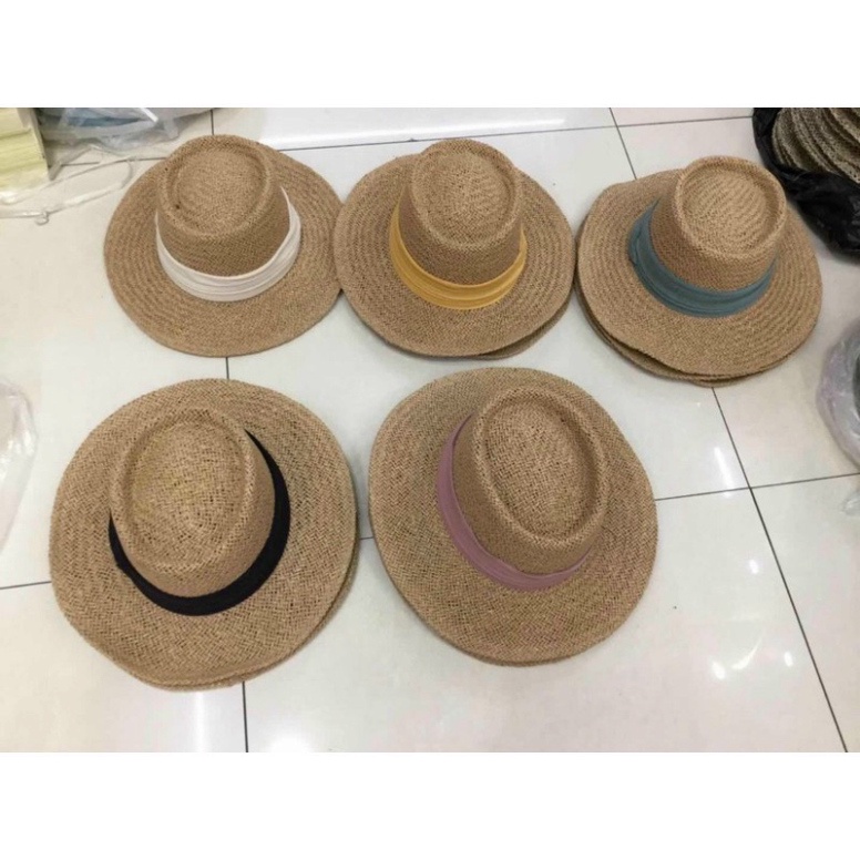 MŨ CÓI ĐI BIỂN GẮN RUY BĂNG XẾP NẾP SIÊU SANG