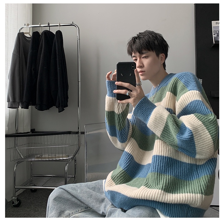 Áo len kẻ ngang unisex | BigBuy360 - bigbuy360.vn