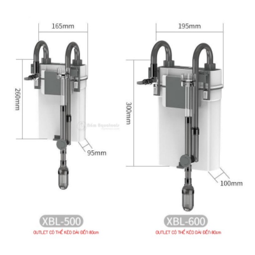 Lọc thùng treo thế hệ mới có tích hợp hút váng- Sunsun xiaoli 300-400-500-600