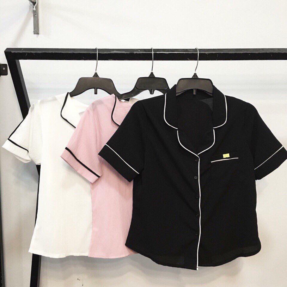 Sơ mi viền pijama