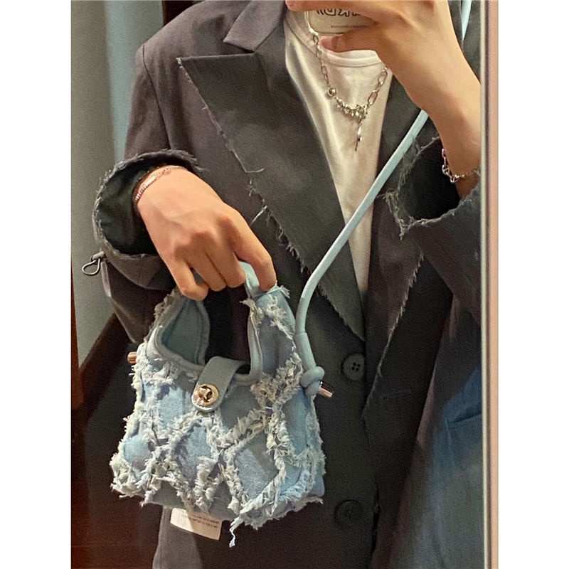 Túi Xách Denim Phối Tua Rua Phong Cách Cổ Điển Thời Trang Cho Nữ 2 Kiểu