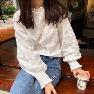 Sơ Mi Cổ Ren Hàn Quốc Tiểu Thư Dễ Phối Đồ