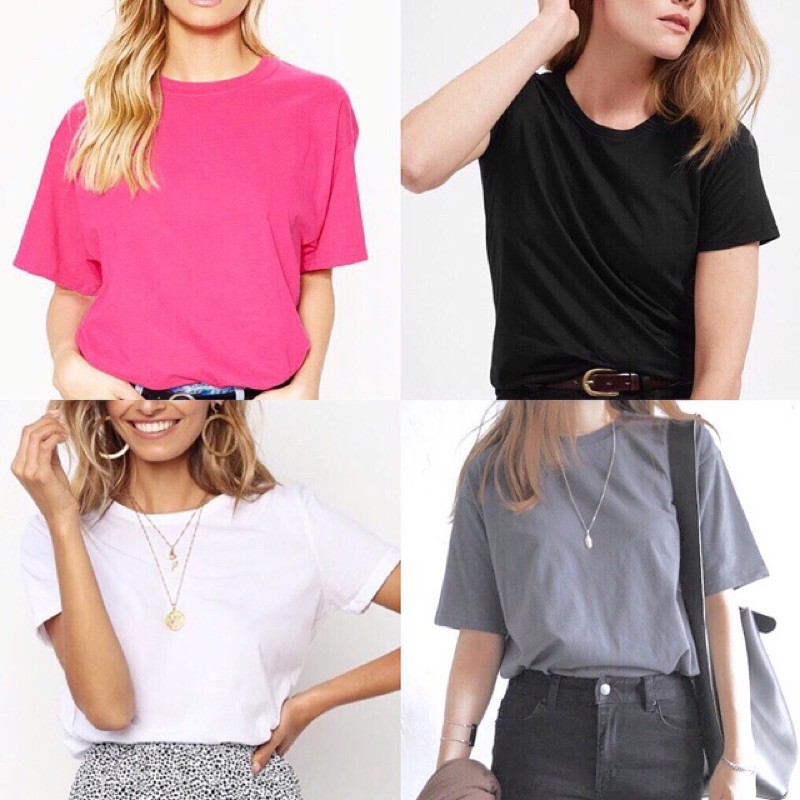 Áo thun  cổ tròn trơn basic chất thun cotton mềm mát giá rẻ